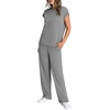 image:imageWIHOLL 2 Piece Sets for Women Casual Summer Travel Vacation Outfits Cap Sleeve Lounge SetGrey