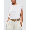 image:imageWIHOLL Cap Sleeve Tops for Women Summer Top Basic Tee Shirts Business Casual Tank Loose Fit 2026 FashionA  White
