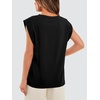 image:imageWIHOLL Cap Sleeve Tops for Women Summer Top Basic Tee Shirts Business Casual Tank Loose Fit 2026 FashionB  Black