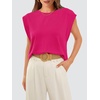 image:imageWIHOLL Cap Sleeve Tops for Women Summer Top Basic Tee Shirts Business Casual Tank Loose Fit 2026 FashionC  Pink