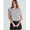 image:imageWIHOLL Cap Sleeve Tops for Women Summer Top Basic Tee Shirts Business Casual Tank Loose Fit 2026 FashionD  Black Stripe