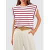 image:imageWIHOLL Cap Sleeve Tops for Women Summer Top Basic Tee Shirts Business Casual Tank Loose Fit 2026 FashionF  Redwhite Stripe
