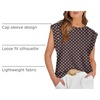 image:imageWIHOLL Cap Sleeve Tops for Women Summer Top Basic Tee Shirts Business Casual Tank Loose Fit 2026 FashionG  Brown Polka Dots