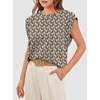 image:imageWIHOLL Cap Sleeve Tops for Women Summer Top Basic Tee Shirts Business Casual Tank Loose Fit 2026 FashionG  Coffee Print