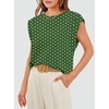 image:imageWIHOLL Cap Sleeve Tops for Women Summer Top Basic Tee Shirts Business Casual Tank Loose Fit 2026 FashionG  Green Polka Dots