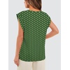 image:imageWIHOLL Cap Sleeve Tops for Women Summer Top Basic Tee Shirts Business Casual Tank Loose Fit 2026 FashionG  Green Polka Dots