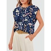 image:imageWIHOLL Cap Sleeve Tops for Women Summer Top Basic Tee Shirts Business Casual Tank Loose Fit 2026 FashionG  Navy Floral