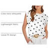 image:imageWIHOLL Cap Sleeve Tops for Women Summer Top Basic Tee Shirts Business Casual Tank Loose Fit 2026 FashionG  White Black Polka Dots