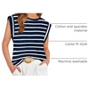 image:imageWIHOLL Cap Sleeve Tops for Women Summer Top Basic Tee Shirts Business Casual Tank Loose Fit 2026 FashionH  Navy Bluewhite Stripe