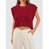 image:imageWIHOLL Cap Sleeve Tops for Women Summer Top Basic Tee Shirts Business Casual Tank Loose Fit 2026 FashionI  Red