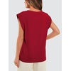 image:imageWIHOLL Cap Sleeve Tops for Women Summer Top Basic Tee Shirts Business Casual Tank Loose Fit 2026 FashionI  Red