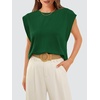 image:imageWIHOLL Cap Sleeve Tops for Women Summer Top Basic Tee Shirts Business Casual Tank Loose Fit 2026 FashionJ  Green