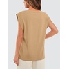 image:imageWIHOLL Cap Sleeve Tops for Women Summer Top Basic Tee Shirts Business Casual Tank Loose Fit 2026 FashionK  Khaki
