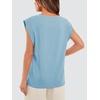 image:imageWIHOLL Cap Sleeve Tops for Women Summer Top Basic Tee Shirts Business Casual Tank Loose Fit 2026 FashionL  Light Blue