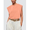 image:imageWIHOLL Cap Sleeve Tops for Women Summer Top Basic Tee Shirts Business Casual Tank Loose Fit 2026 FashionN  Coral
