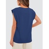 image:imageWIHOLL Cap Sleeve Tops for Women Summer Top Basic Tee Shirts Business Casual Tank Loose Fit 2026 FashionO  Navy Blue