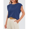 image:imageWIHOLL Cap Sleeve Tops for Women Summer Top Basic Tee Shirts Business Casual Tank Loose Fit 2026 FashionO  Navy Blue