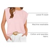 image:imageWIHOLL Cap Sleeve Tops for Women Summer Top Basic Tee Shirts Business Casual Tank Loose Fit 2026 FashionP  Pinkwhite Stripe