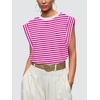 image:imageWIHOLL Cap Sleeve Tops for Women Summer Top Basic Tee Shirts Business Casual Tank Loose Fit 2026 FashionS  Fuchsiawhite Stripe