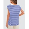 image:imageWIHOLL Cap Sleeve Tops for Women Summer Top Basic Tee Shirts Business Casual Tank Loose Fit 2026 FashionT  Bluewhite Stripe