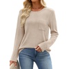 image:imageWIHOLL Long Sleeve Shirts for Women Waffle Knit Trendy Fall Fashion 2026 Dressy Casual Blouses Teacher OutfitsApricot