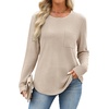 image:imageWIHOLL Long Sleeve Shirts for Women Waffle Knit Trendy Fall Fashion 2026 Dressy Casual Blouses Teacher OutfitsApricot