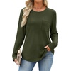 image:imageWIHOLL Long Sleeve Shirts for Women Waffle Knit Trendy Fall Fashion 2026 Dressy Casual Blouses Teacher OutfitsArmy Green