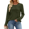 image:imageWIHOLL Long Sleeve Shirts for Women Waffle Knit Trendy Fall Fashion 2026 Dressy Casual Blouses Teacher OutfitsArmy Green