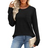 image:imageWIHOLL Long Sleeve Shirts for Women Waffle Knit Trendy Fall Fashion 2026 Dressy Casual Blouses Teacher OutfitsBlack