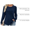 image:imageWIHOLL Long Sleeve Shirts for Women Waffle Knit Trendy Fall Fashion 2026 Dressy Casual Blouses Teacher OutfitsBlue