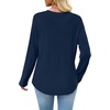 image:imageWIHOLL Long Sleeve Shirts for Women Waffle Knit Trendy Fall Fashion 2026 Dressy Casual Blouses Teacher OutfitsBlue