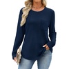 image:imageWIHOLL Long Sleeve Shirts for Women Waffle Knit Trendy Fall Fashion 2026 Dressy Casual Blouses Teacher OutfitsBlue