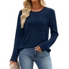 image:imageWIHOLL Long Sleeve Shirts for Women Waffle Knit Trendy Fall Fashion 2026 Dressy Casual Blouses Teacher OutfitsBlue