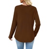 image:imageWIHOLL Long Sleeve Shirts for Women Waffle Knit Trendy Fall Fashion 2026 Dressy Casual Blouses Teacher OutfitsBrown