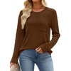 image:imageWIHOLL Long Sleeve Shirts for Women Waffle Knit Trendy Fall Fashion 2026 Dressy Casual Blouses Teacher OutfitsBrown