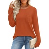image:imageWIHOLL Long Sleeve Shirts for Women Waffle Knit Trendy Fall Fashion 2026 Dressy Casual Blouses Teacher OutfitsCaramel