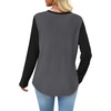 image:imageWIHOLL Long Sleeve Shirts for Women Waffle Knit Trendy Fall Fashion 2026 Dressy Casual Blouses Teacher OutfitsColor Block Grey