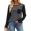 image:imageWIHOLL Long Sleeve Shirts for Women Waffle Knit Trendy Fall Fashion 2026 Dressy Casual Blouses Teacher OutfitsColor Block Grey
