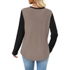 image:imageWIHOLL Long Sleeve Shirts for Women Waffle Knit Trendy Fall Fashion 2026 Dressy Casual Blouses Teacher OutfitsColor Block Khaki