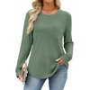 image:imageWIHOLL Long Sleeve Shirts for Women Waffle Knit Trendy Fall Fashion 2026 Dressy Casual Blouses Teacher OutfitsGreen