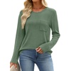 image:imageWIHOLL Long Sleeve Shirts for Women Waffle Knit Trendy Fall Fashion 2026 Dressy Casual Blouses Teacher OutfitsGreen