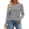 image:imageWIHOLL Long Sleeve Shirts for Women Waffle Knit Trendy Fall Fashion 2026 Dressy Casual Blouses Teacher OutfitsGrey