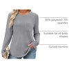 image:imageWIHOLL Long Sleeve Shirts for Women Waffle Knit Trendy Fall Fashion 2026 Dressy Casual Blouses Teacher OutfitsGrey