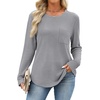 image:imageWIHOLL Long Sleeve Shirts for Women Waffle Knit Trendy Fall Fashion 2026 Dressy Casual Blouses Teacher OutfitsGrey