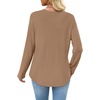 image:imageWIHOLL Long Sleeve Shirts for Women Waffle Knit Trendy Fall Fashion 2026 Dressy Casual Blouses Teacher OutfitsKhaki