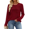 image:imageWIHOLL Long Sleeve Shirts for Women Waffle Knit Trendy Fall Fashion 2026 Dressy Casual Blouses Teacher OutfitsRed