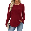 image:imageWIHOLL Long Sleeve Shirts for Women Waffle Knit Trendy Fall Fashion 2026 Dressy Casual Blouses Teacher OutfitsRed