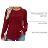 image:imageWIHOLL Long Sleeve Shirts for Women Waffle Knit Trendy Fall Fashion 2026 Dressy Casual Blouses Teacher OutfitsRed