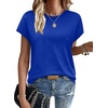 image:imageWIHOLL Short Sleeve Sweater for Women Summer Tops Crew Neck Fashion Clothing Tshirts Shirts Travel Outfits Dressy CasualRoyal