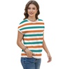 image:imageWIHOLL Short Sleeve Sweater for Women Summer Tops Crew Neck Fashion Clothing Tshirts Shirts Travel Outfits Dressy CasualStriped 02